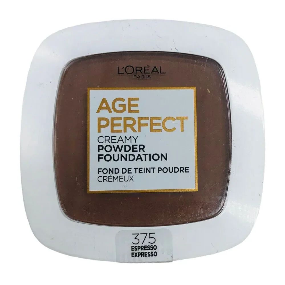 LOREAL AGE PERFECT CREAMY POWDER FOUNDATION #375 Espresso Dark Complexion Makeup
